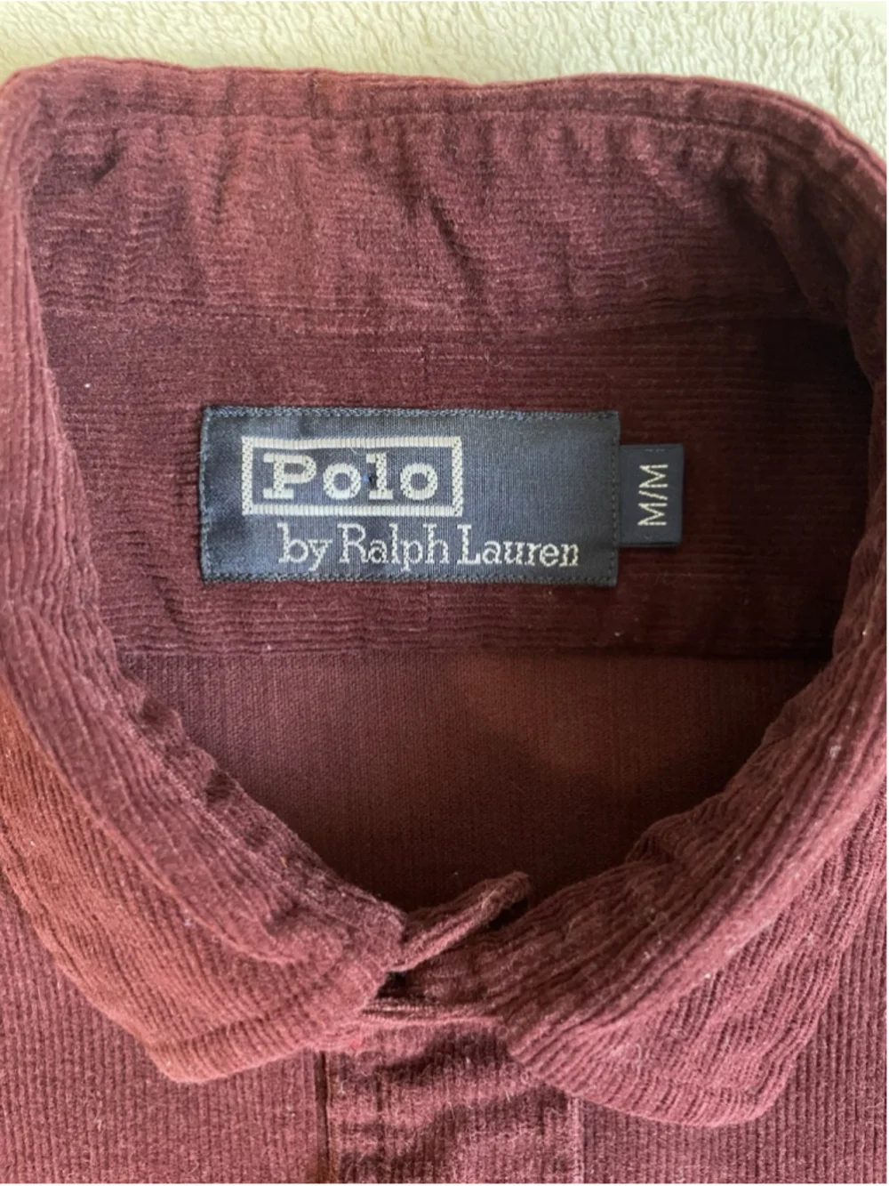 Polo Ralph Lauren Corduroy Shirt Men’s M Red Burgundy Classic Long Sleeve
